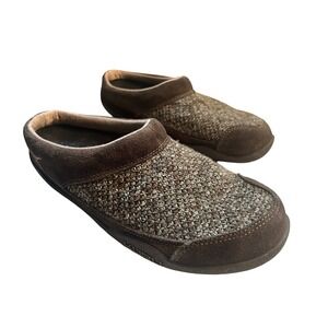 Kuru Draft Mens Brown Tweed/Suede Slipon Mule Slippers SZ 8.5M‎ Loungewear Comfy